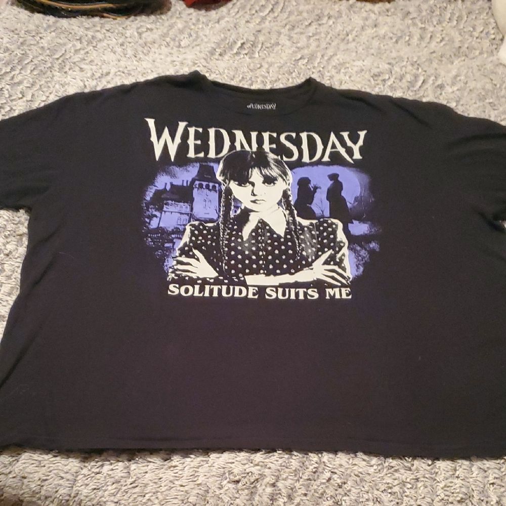 Wednesday Adams Solitude Suits Me Black Graphic T-Shirt - 3XL